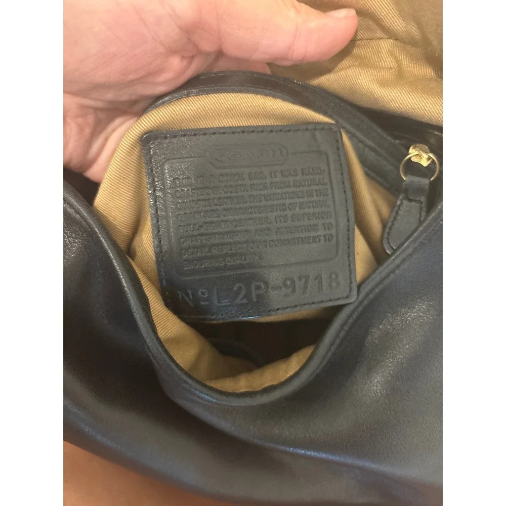 Vintage Coach 9718 Legacy Crescent Flap Hobo/Shoulder Bag Black